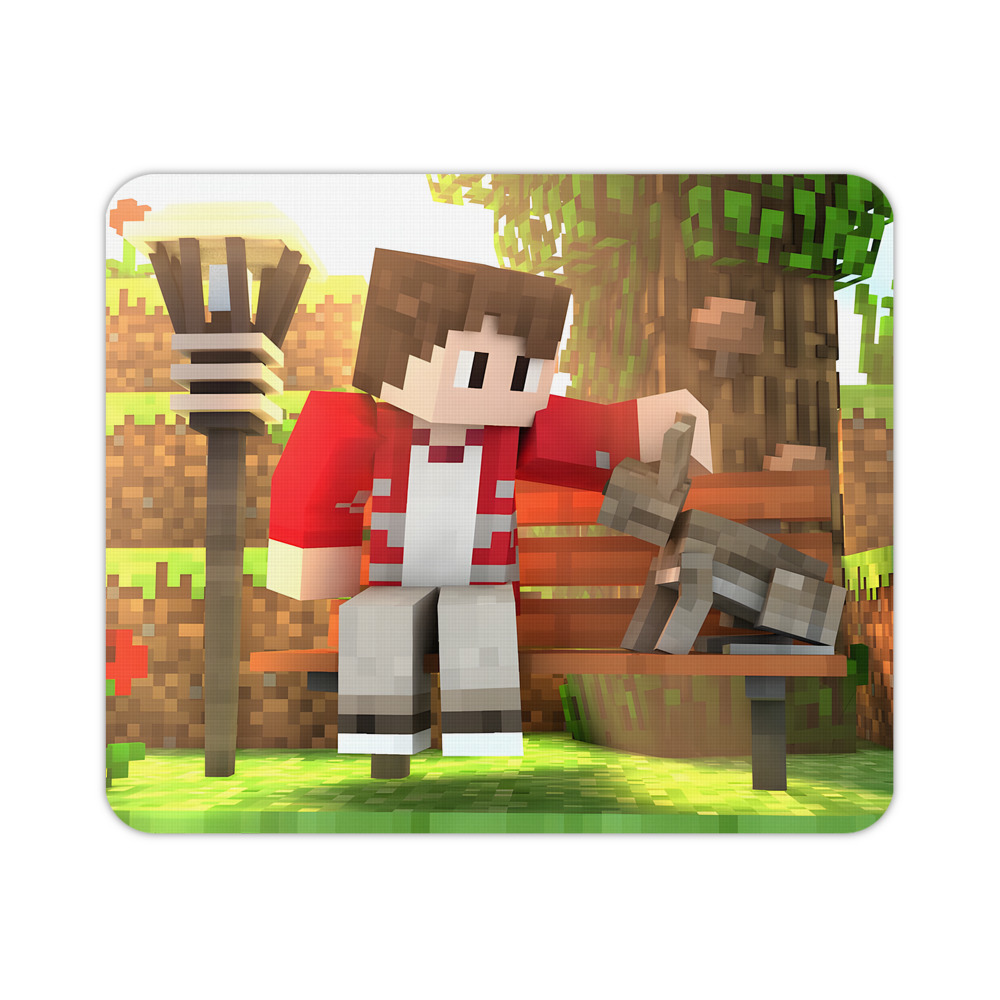 （画像用） マインクラフト ブロックの世界 Minecraft MC Block world マウスパッド ステッチ加工 ラバー素材 防水 滑り止め 超薄型 ゲーミング/オフィス対応