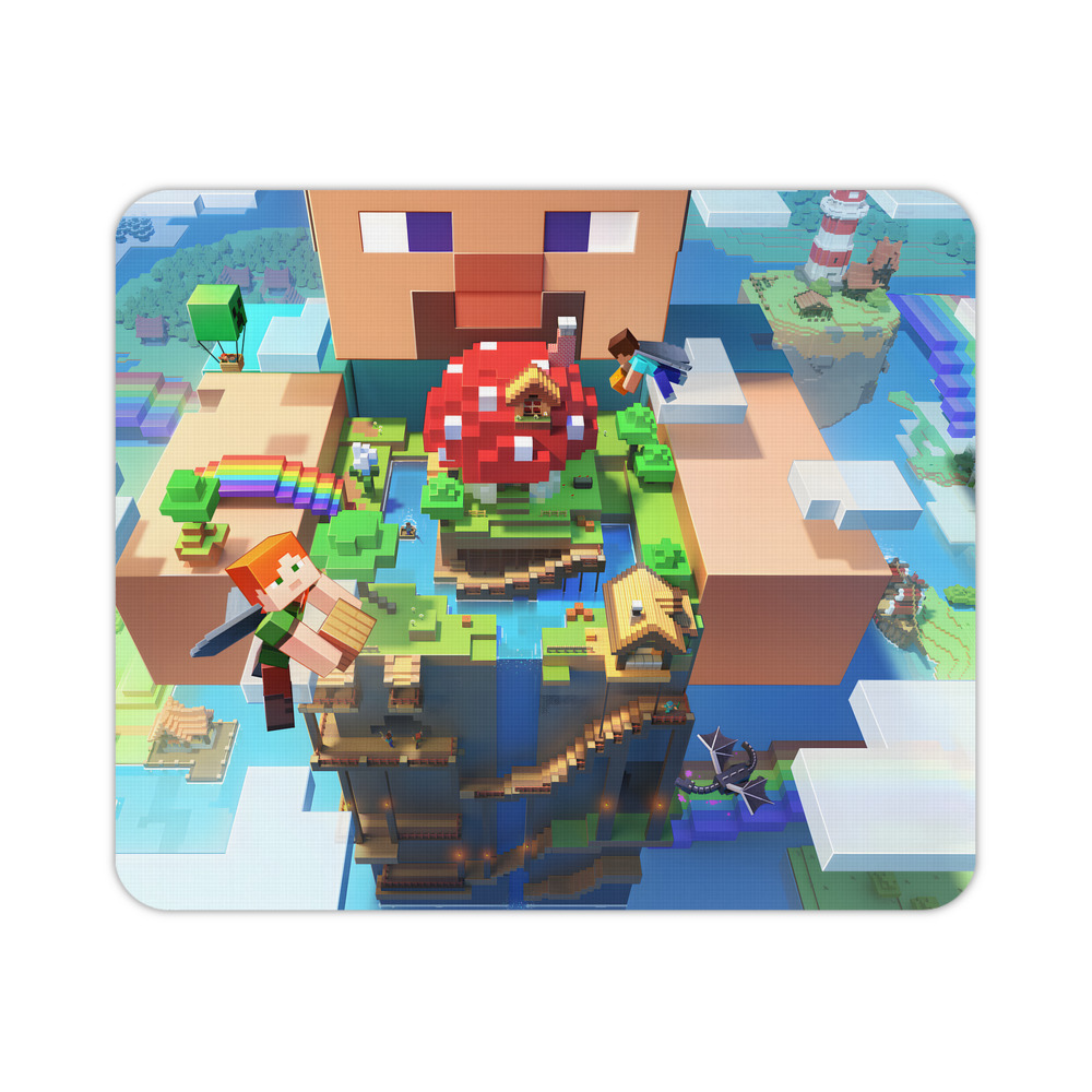 （画像用） マインクラフト ブロックの世界 Minecraft MC Block world マウスパッド ステッチ加工 ラバー素材 防水 滑り止め 超薄型 ゲーミング/オフィス対応