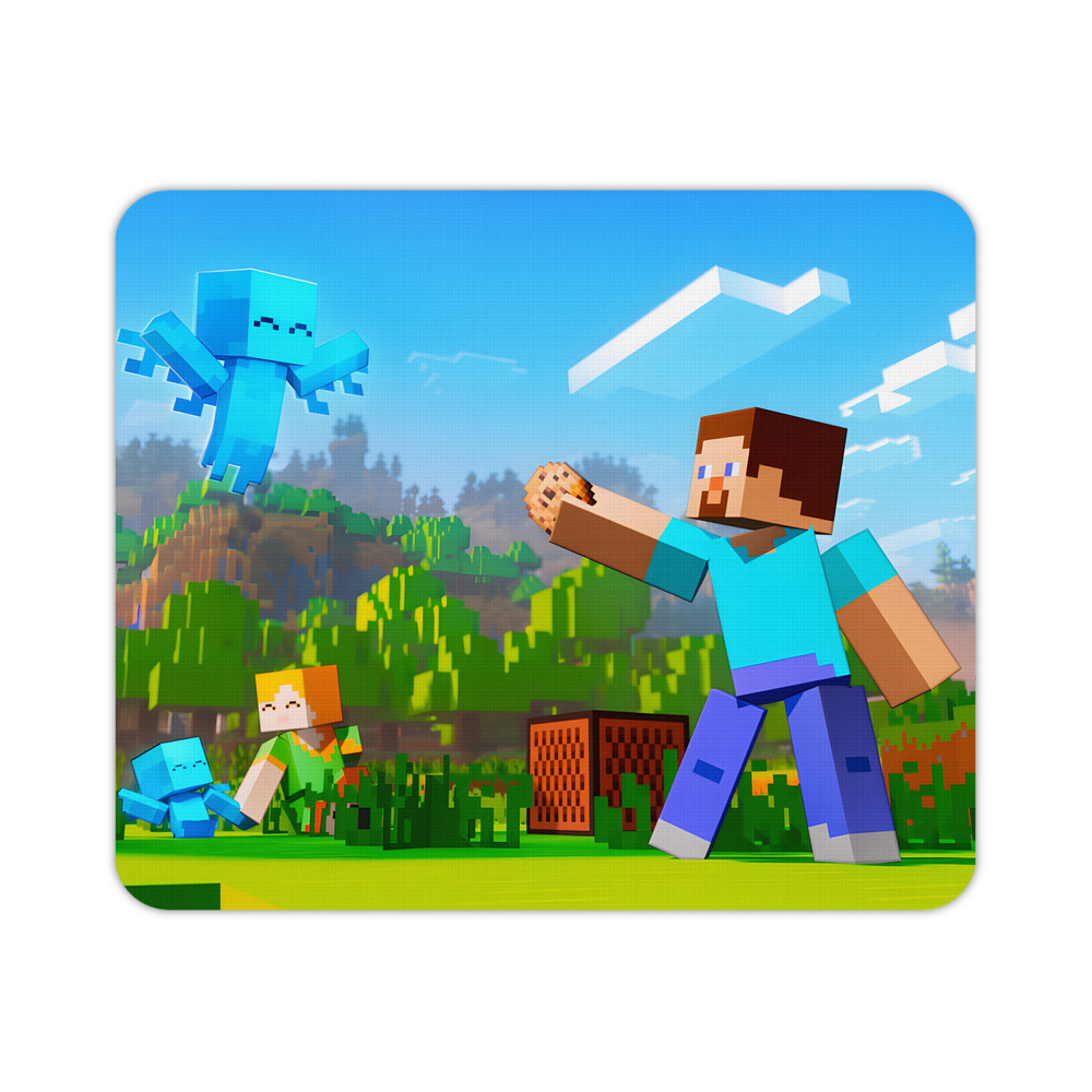 （画像用） マインクラフト ブロックの世界 Minecraft MC Block world マウスパッド ステッチ加工 ラバー素材 防水 滑り止め 超薄型 ゲーミング/オフィス対応