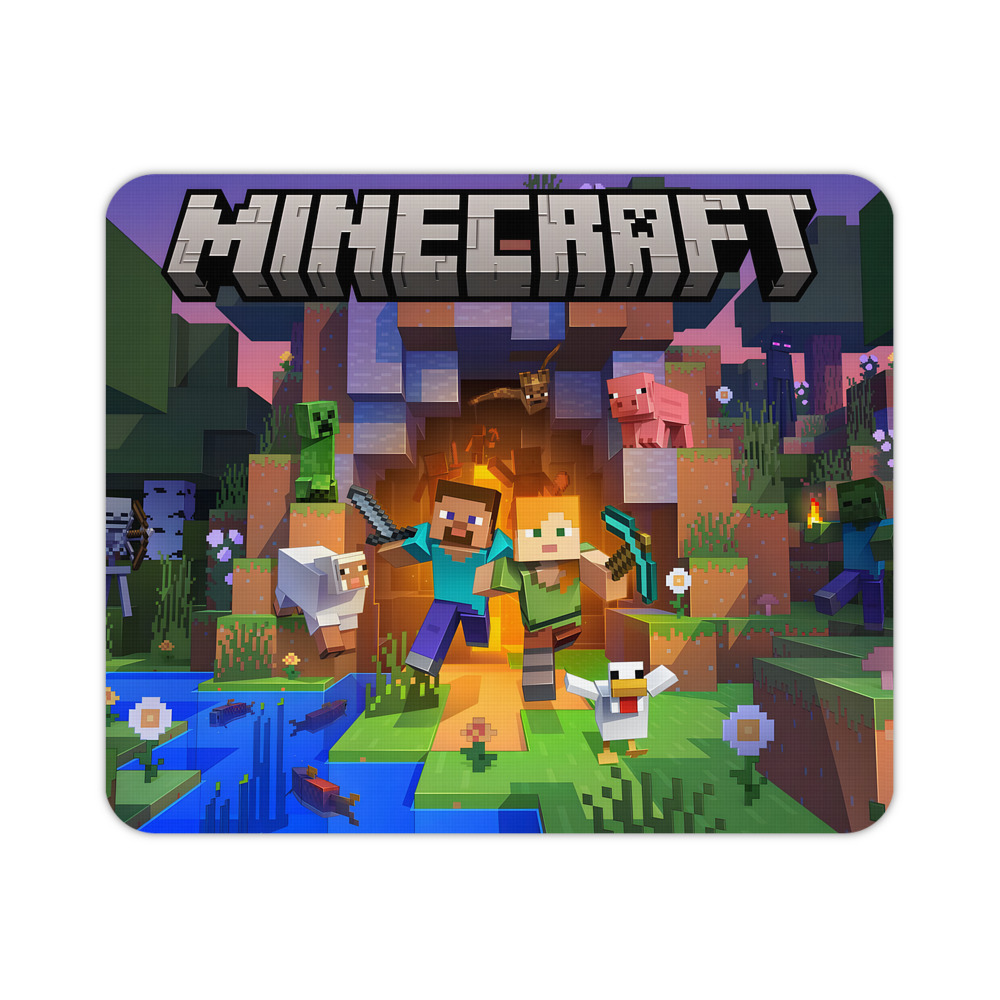 （画像用） マインクラフト ブロックの世界 Minecraft MC Block world マウスパッド ステッチ加工 ラバー素材 防水 滑り止め 超薄型 ゲーミング/オフィス対応