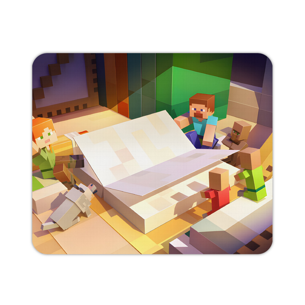 （画像用） マインクラフト ブロックの世界 Minecraft MC Block world マウスパッド ステッチ加工 ラバー素材 防水 滑り止め 超薄型 ゲーミング/オフィス対応