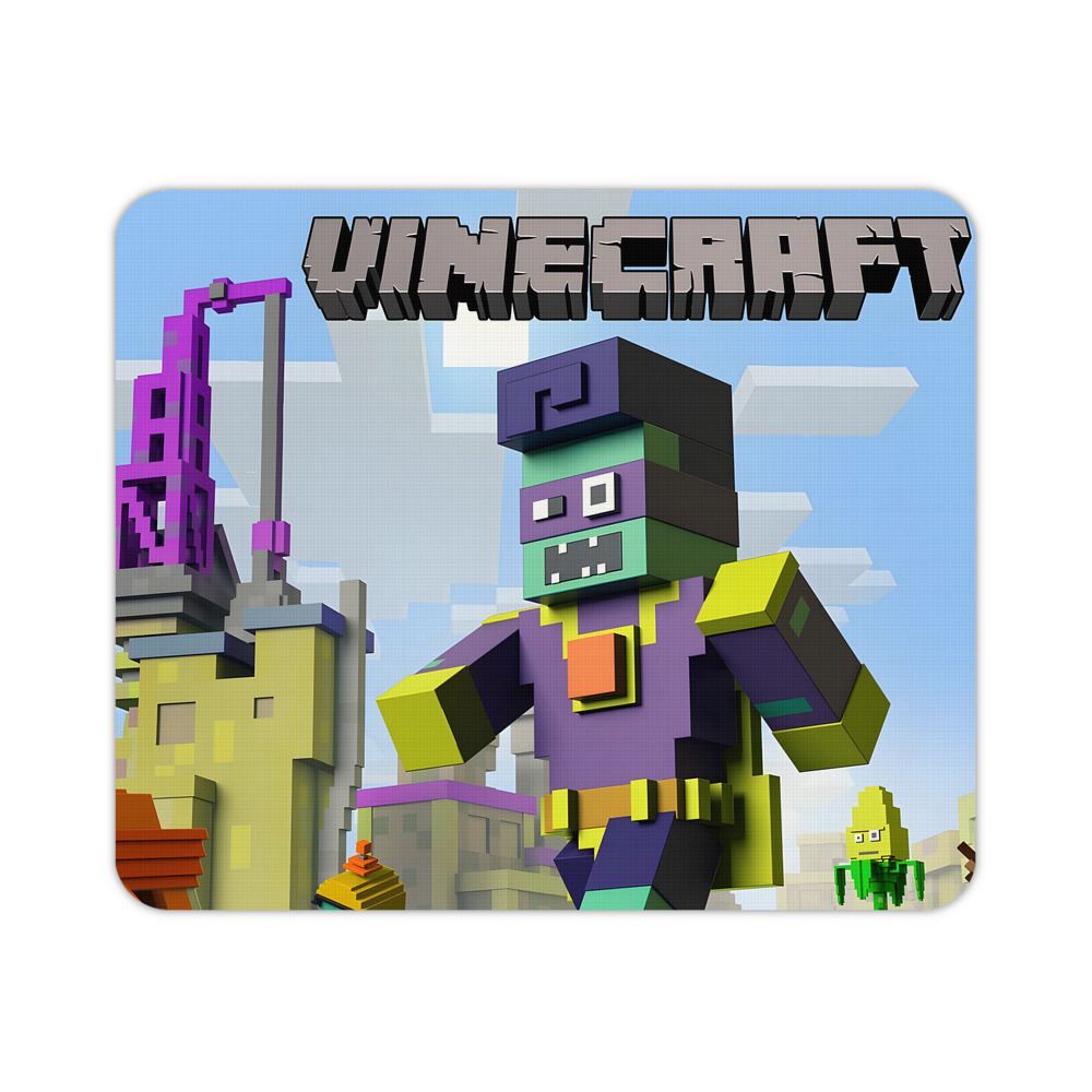 （画像用） マインクラフト ブロックの世界 Minecraft MC Block world マウスパッド ステッチ加工 ラバー素材 防水 滑り止め 超薄型 ゲーミング/オフィス対応