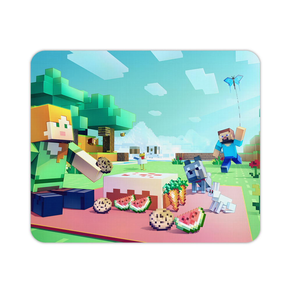 （画像用） マインクラフト ブロックの世界 Minecraft MC Block world マウスパッド ステッチ加工 ラバー素材 防水 滑り止め 超薄型 ゲーミング/オフィス対応
