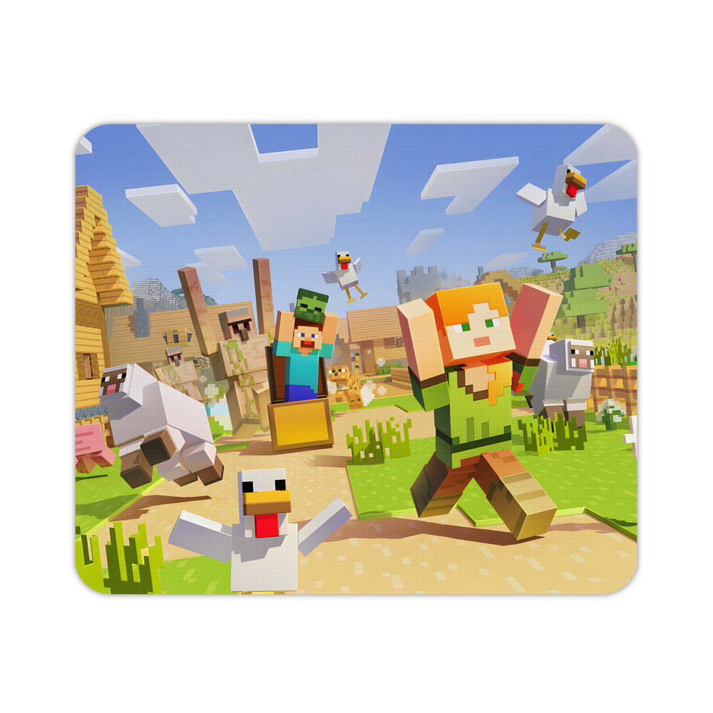 （画像用） マインクラフト ブロックの世界 Minecraft MC Block world マウスパッド ステッチ加工 ラバー素材 防水 滑り止め 超薄型 ゲーミング/オフィス対応