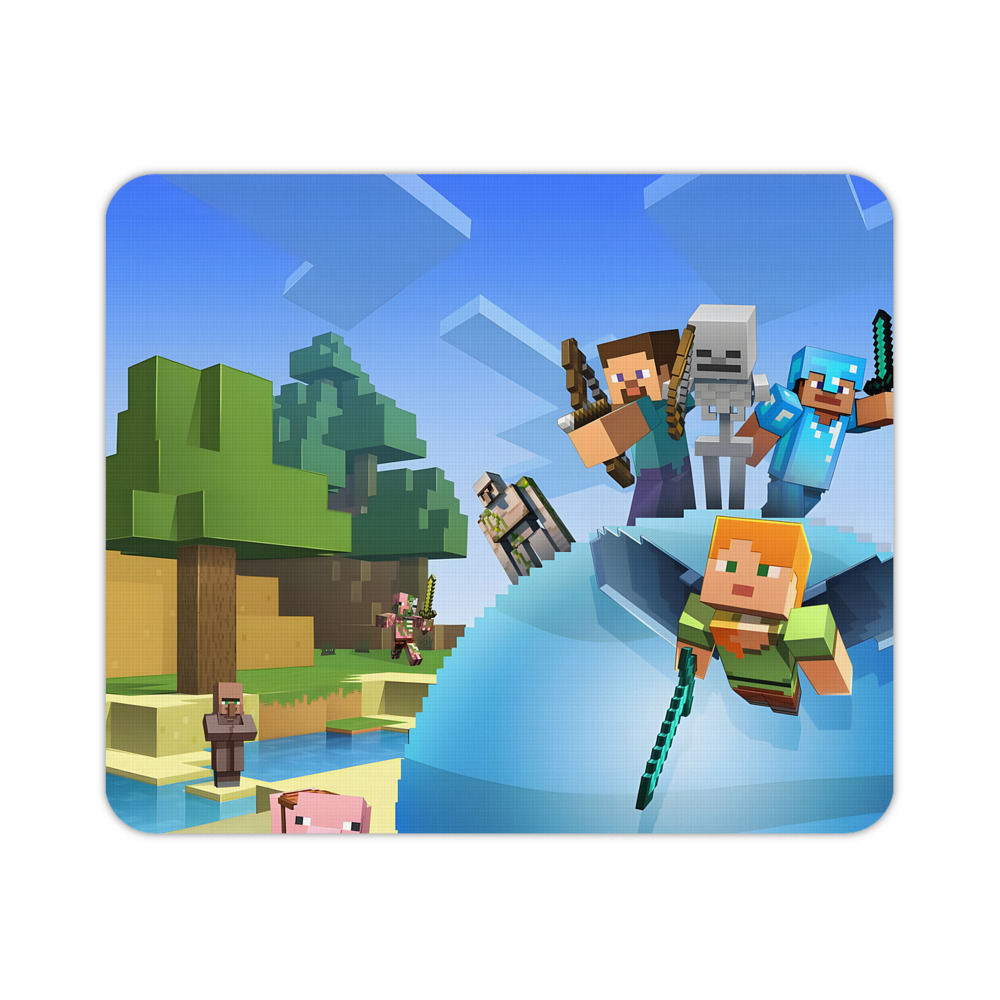 （画像用） マインクラフト ブロックの世界 Minecraft MC Block world マウスパッド ステッチ加工 ラバー素材 防水 滑り止め 超薄型 ゲーミング/オフィス対応