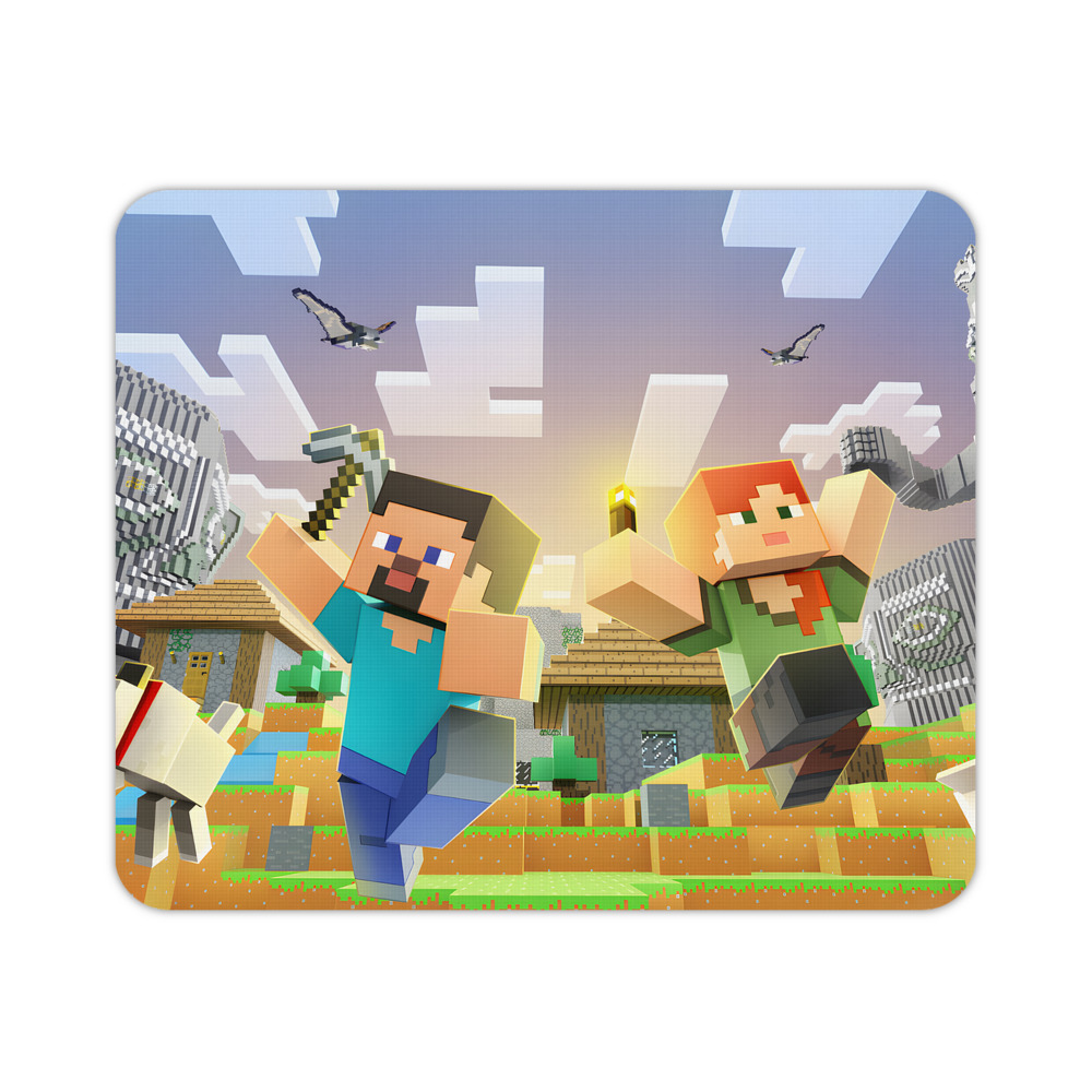 （画像用） マインクラフト ブロックの世界 Minecraft MC Block world マウスパッド ステッチ加工 ラバー素材 防水 滑り止め 超薄型 ゲーミング/オフィス対応