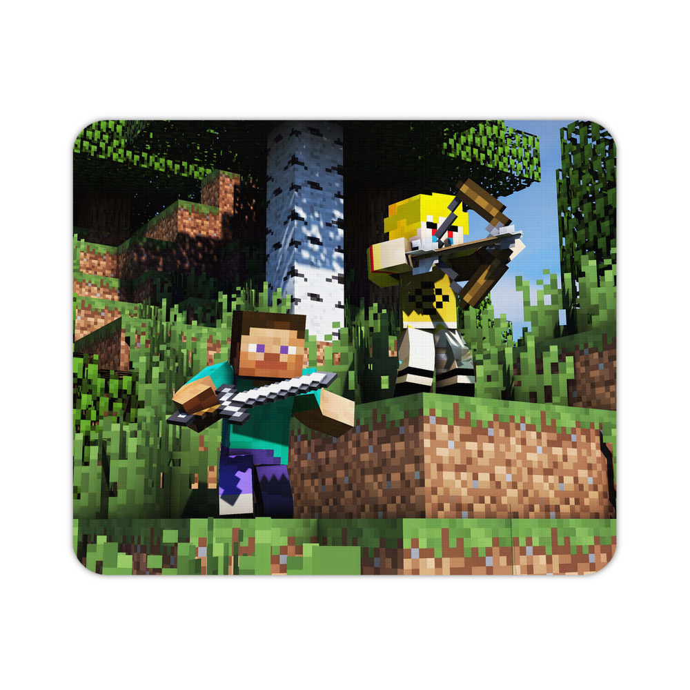 （画像用） マインクラフト ブロックの世界 Minecraft MC Block world マウスパッド ステッチ加工 ラバー素材 防水 滑り止め 超薄型 ゲーミング/オフィス対応