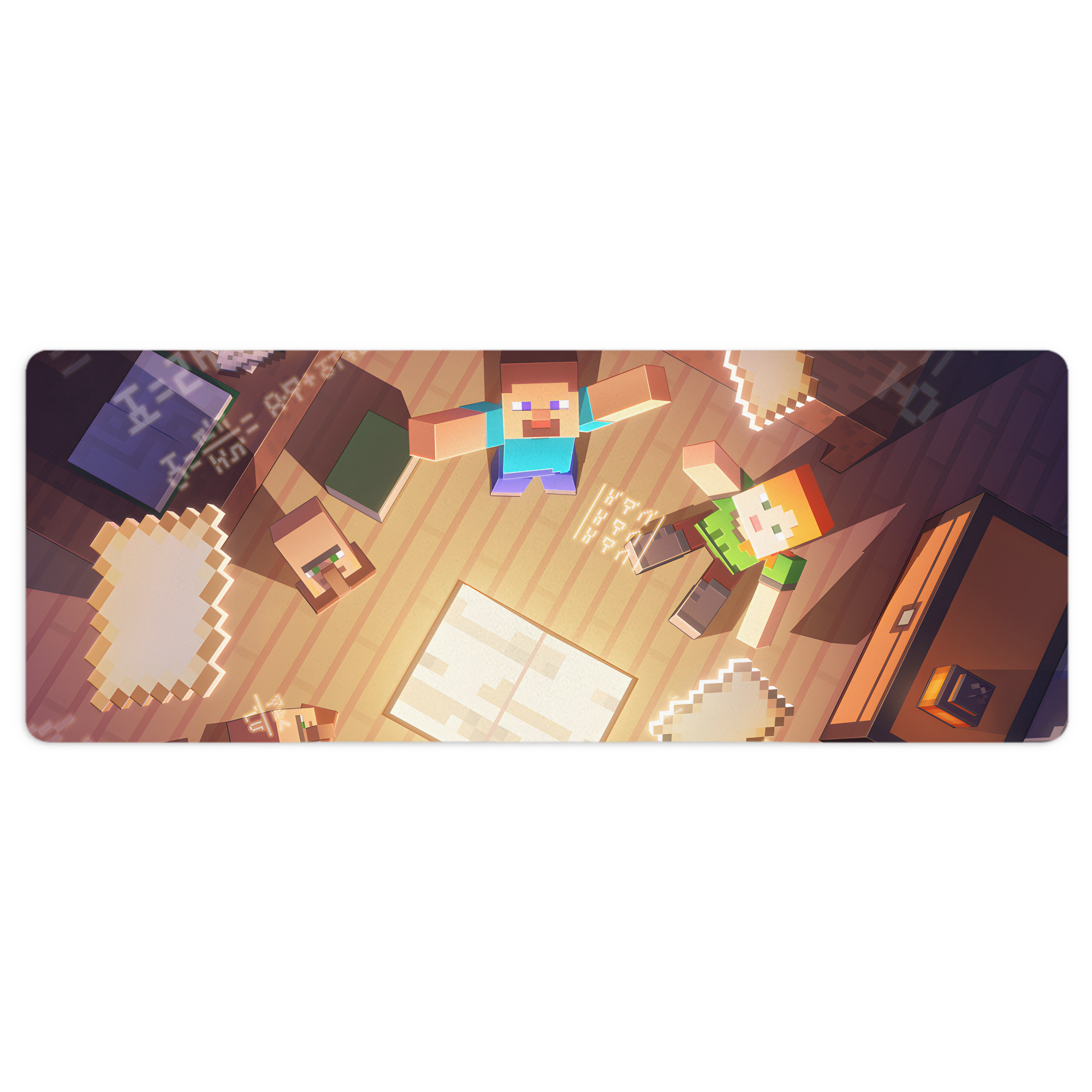 （画像用） マインクラフト ブロックの世界 Minecraft MC Block world ステッチ加工 大判デスクマット／滑り止めマウスパッド