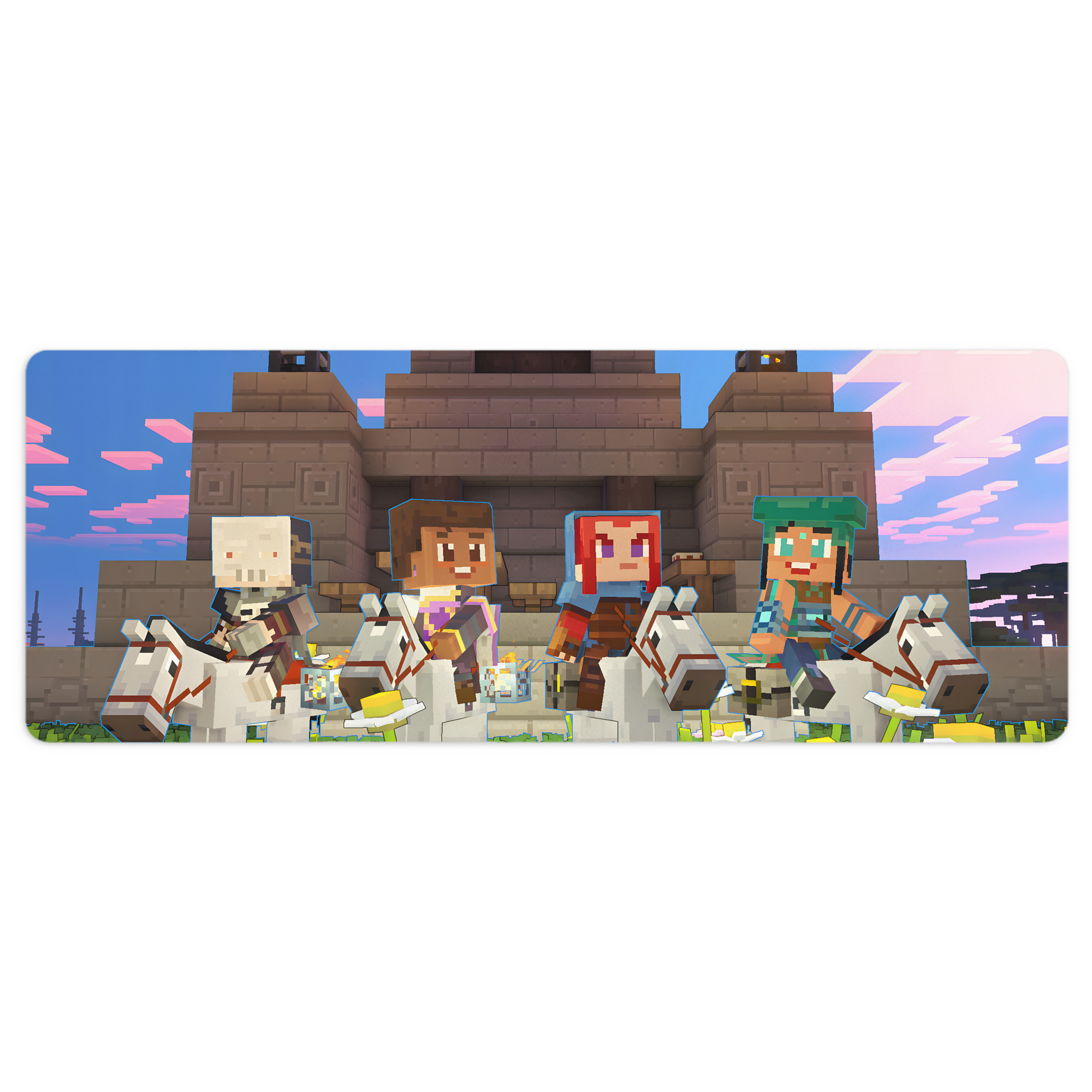 （画像用） マインクラフト ブロックの世界 Minecraft MC Block world ステッチ加工 大判デスクマット／滑り止めマウスパッド