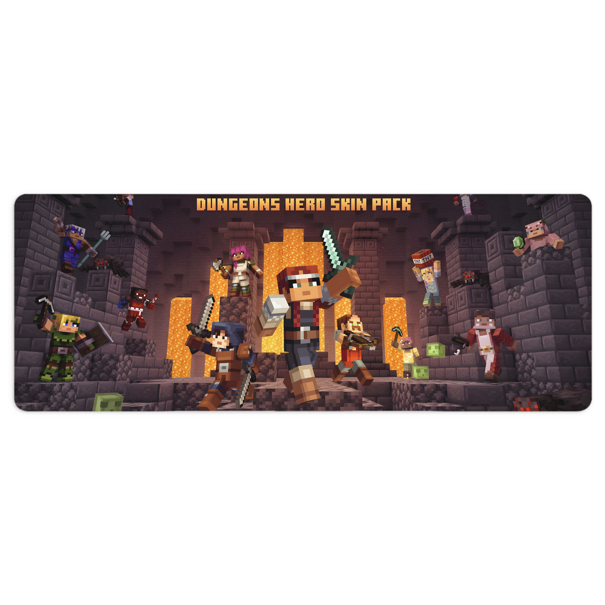 （画像用） マインクラフト ブロックの世界 Minecraft MC Block world ステッチ加工 大判デスクマット／滑り止めマウスパッド