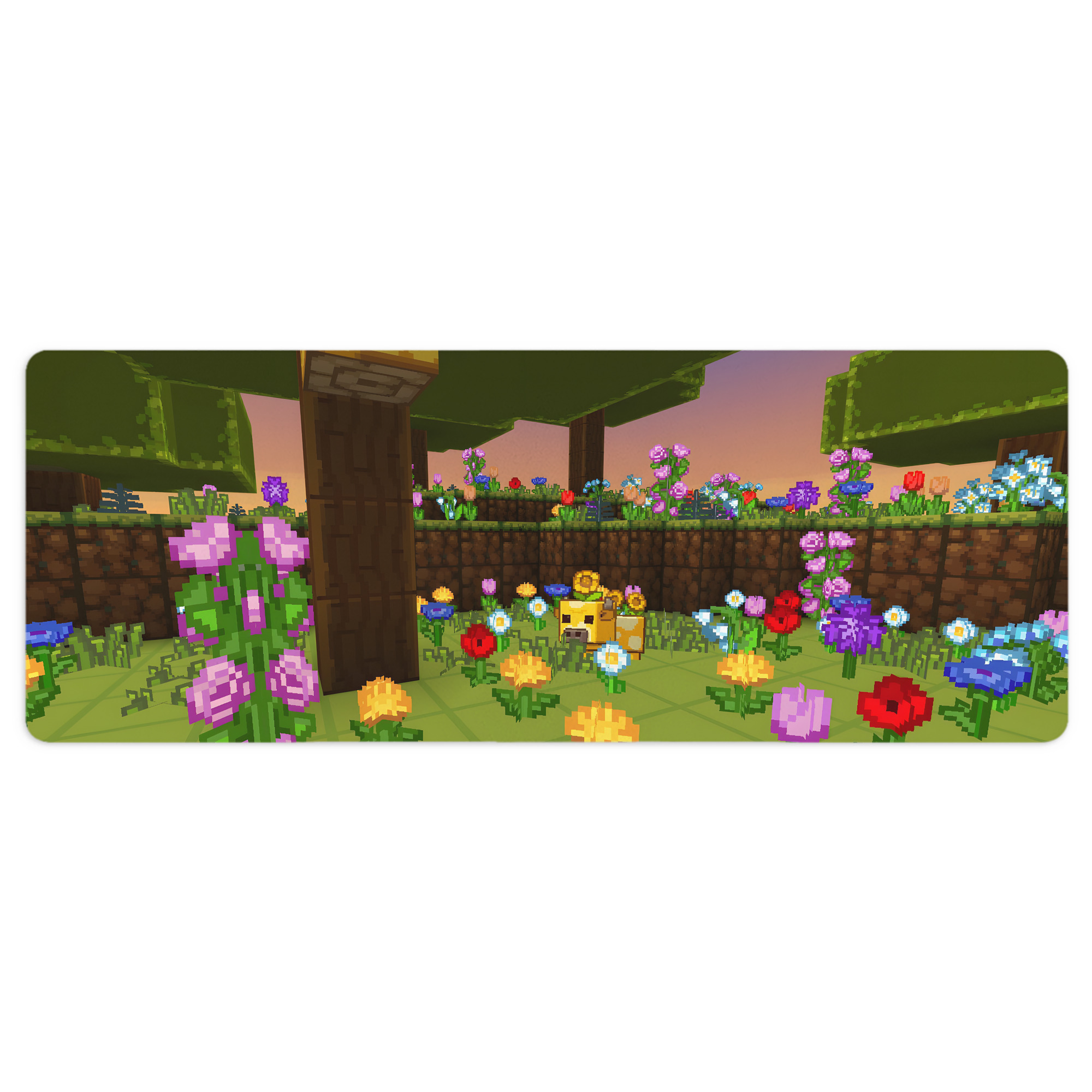（画像用） マインクラフト ブロックの世界 Minecraft MC Block world ステッチ加工 大判デスクマット／滑り止めマウスパッド