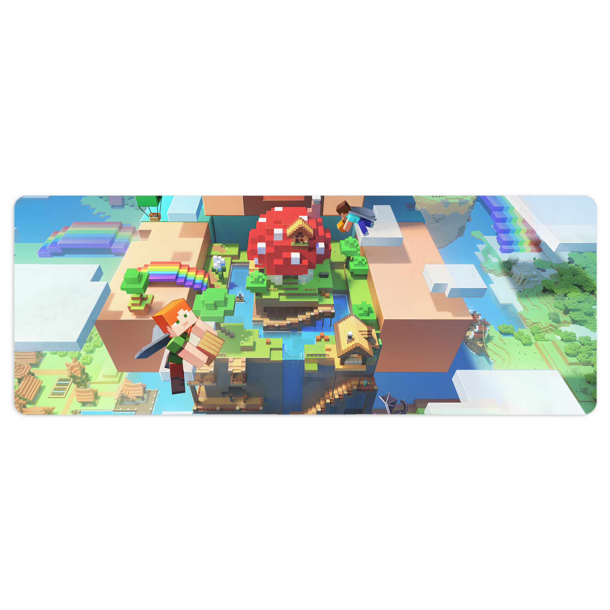 （画像用） マインクラフト ブロックの世界 Minecraft MC Block world ステッチ加工 大判デスクマット／滑り止めマウスパッド