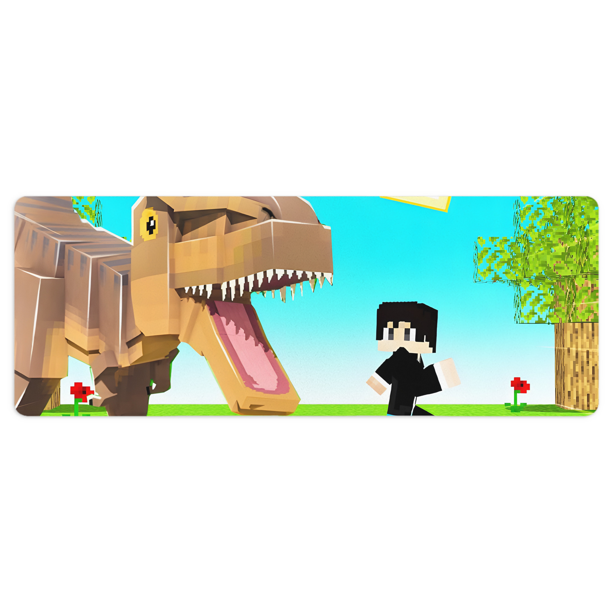（画像用） マインクラフト ブロックの世界 Minecraft MC Block world ステッチ加工 大判デスクマット／滑り止めマウスパッド