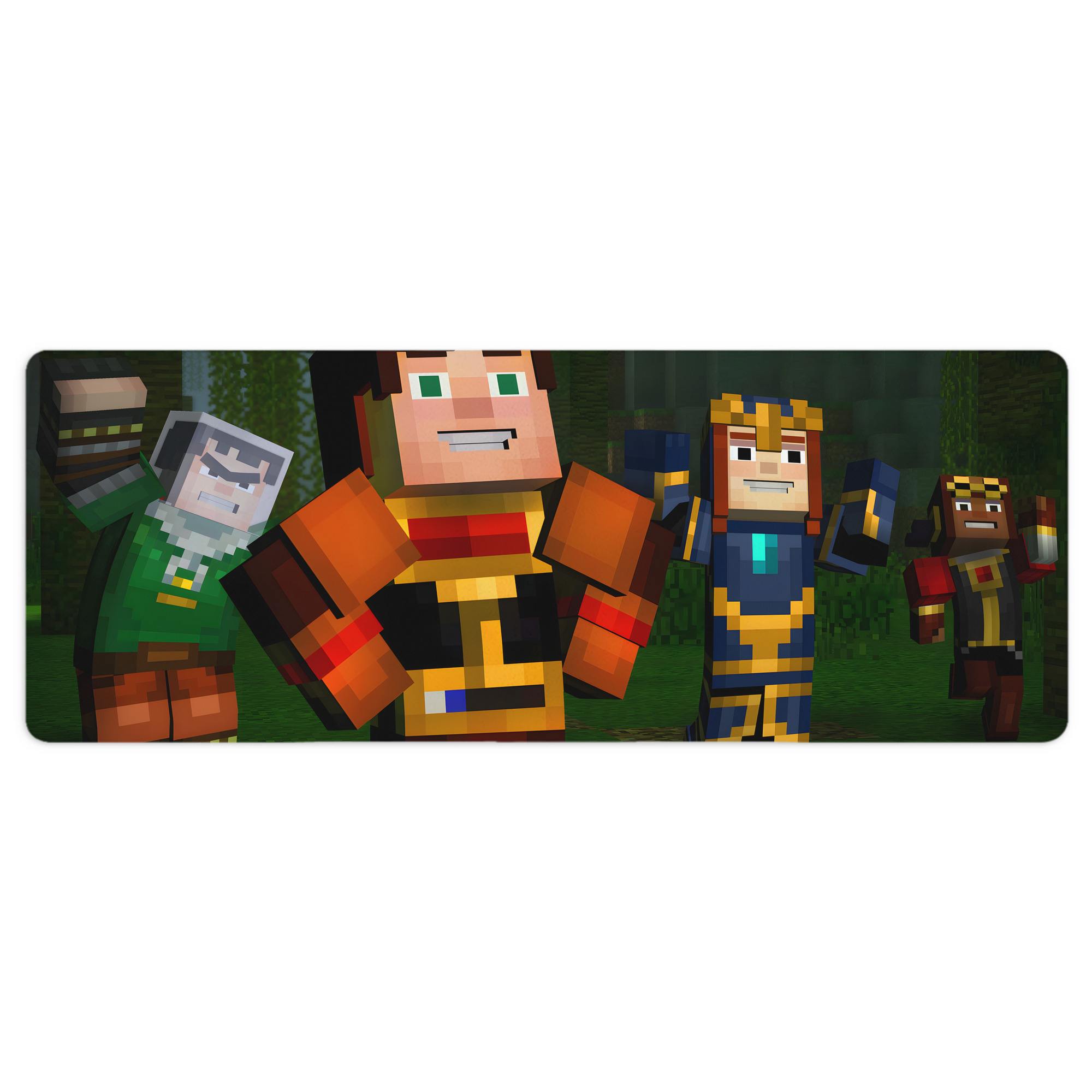 （画像用） マインクラフト ブロックの世界 Minecraft MC Block world ステッチ加工 大判デスクマット／滑り止めマウスパッド