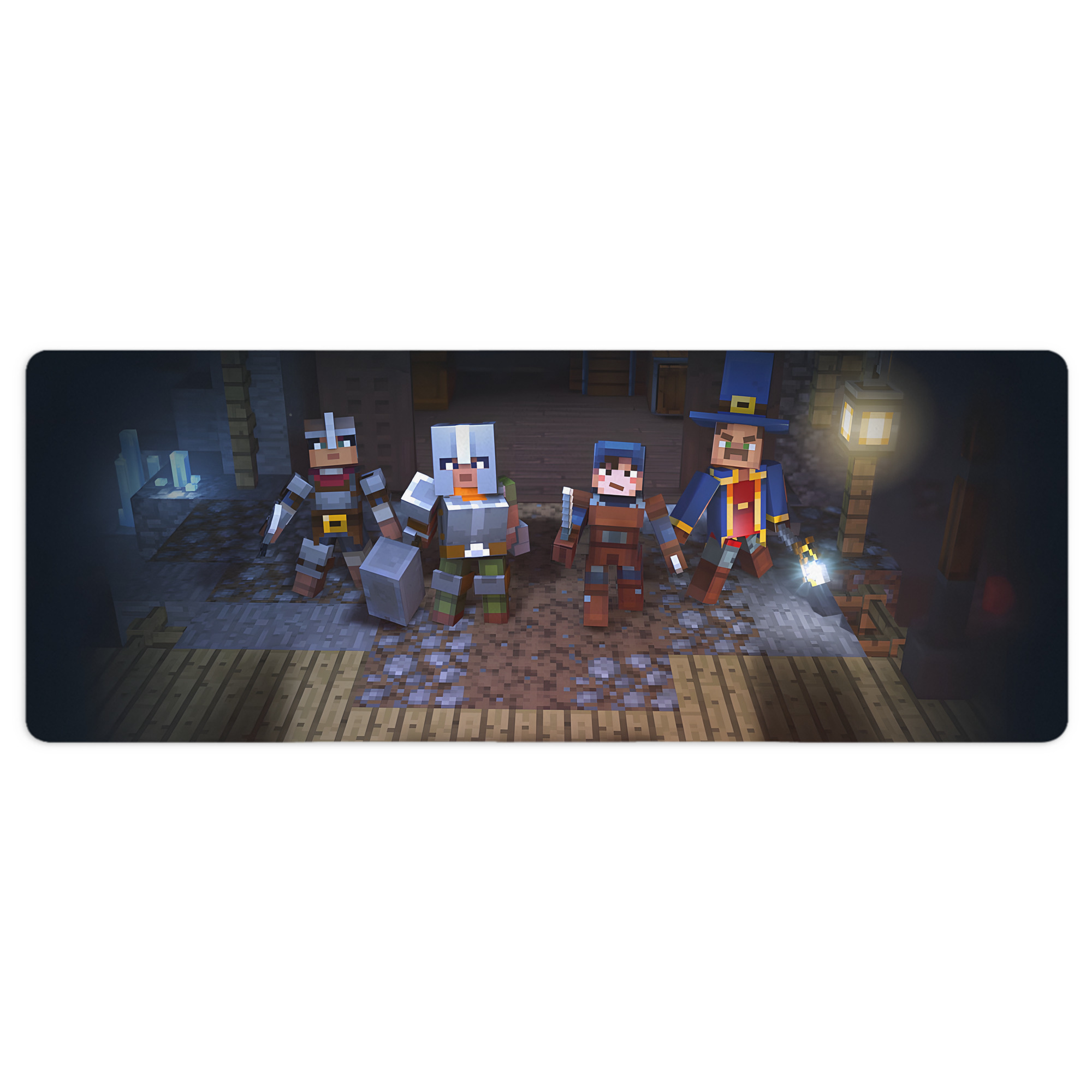 （画像用） マインクラフト ブロックの世界 Minecraft MC Block world ステッチ加工 大判デスクマット／滑り止めマウスパッド