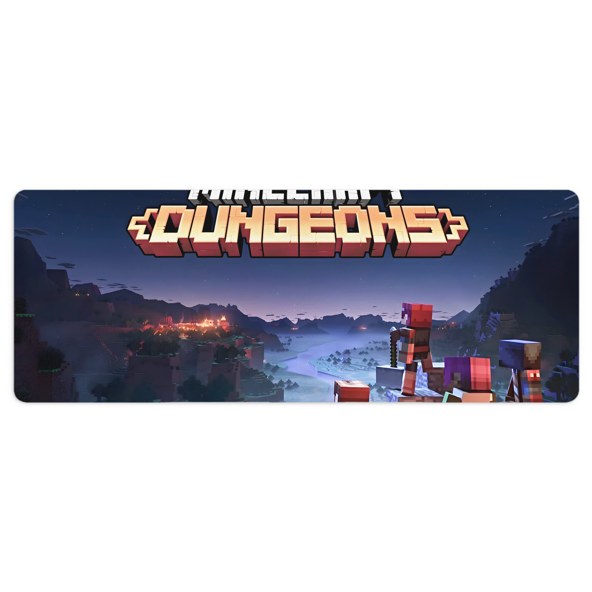 （画像用） マインクラフト ブロックの世界 Minecraft MC Block world ステッチ加工 大判デスクマット／滑り止めマウスパッド