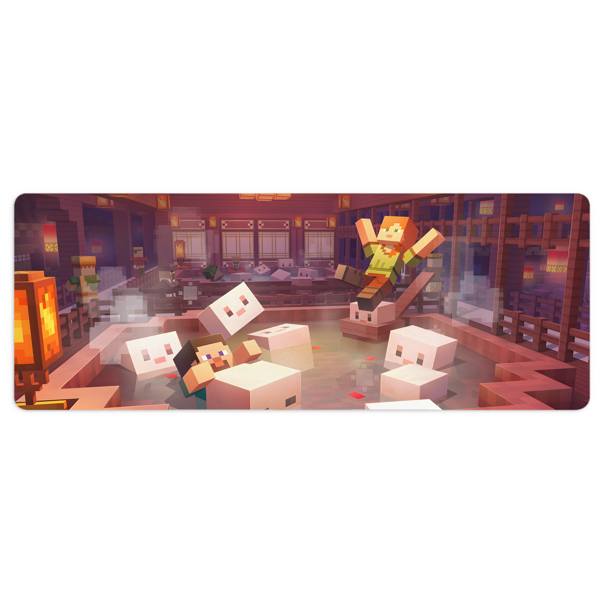 （画像用） マインクラフト ブロックの世界 Minecraft MC Block world ステッチ加工 大判デスクマット／滑り止めマウスパッド