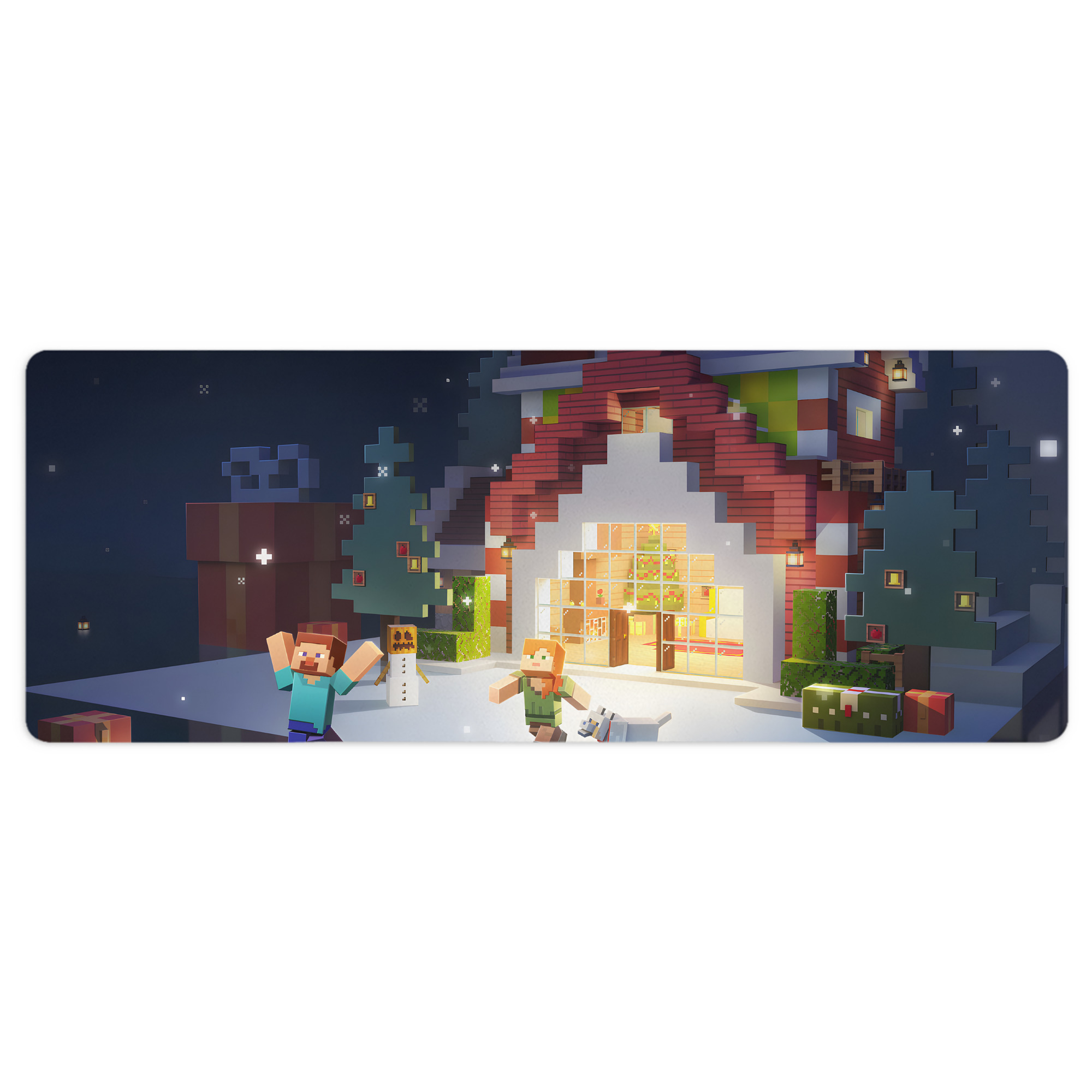 （画像用） マインクラフト ブロックの世界 Minecraft MC Block world ステッチ加工 大判デスクマット／滑り止めマウスパッド
