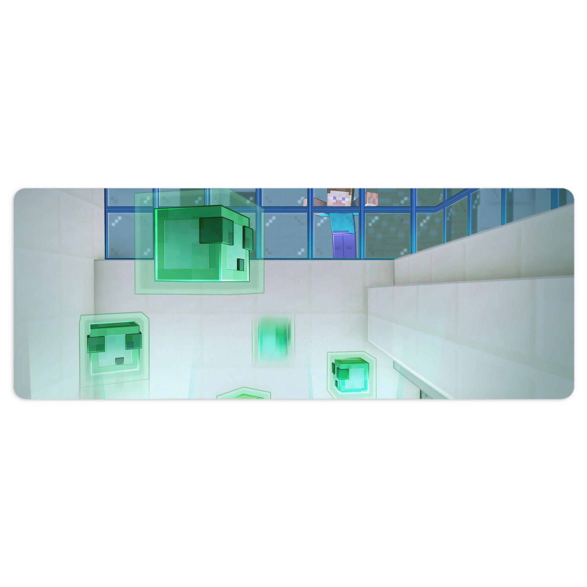 （画像用） マインクラフト ブロックの世界 Minecraft MC Block world ステッチ加工 大判デスクマット／滑り止めマウスパッド