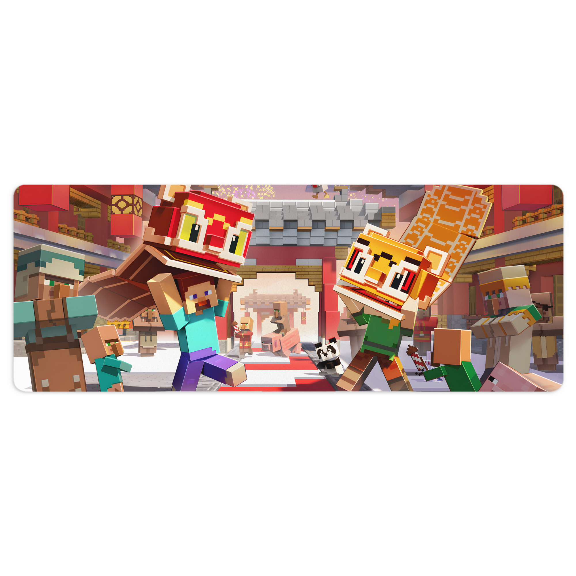 （画像用） マインクラフト ブロックの世界 Minecraft MC Block world ステッチ加工 大判デスクマット／滑り止めマウスパッド