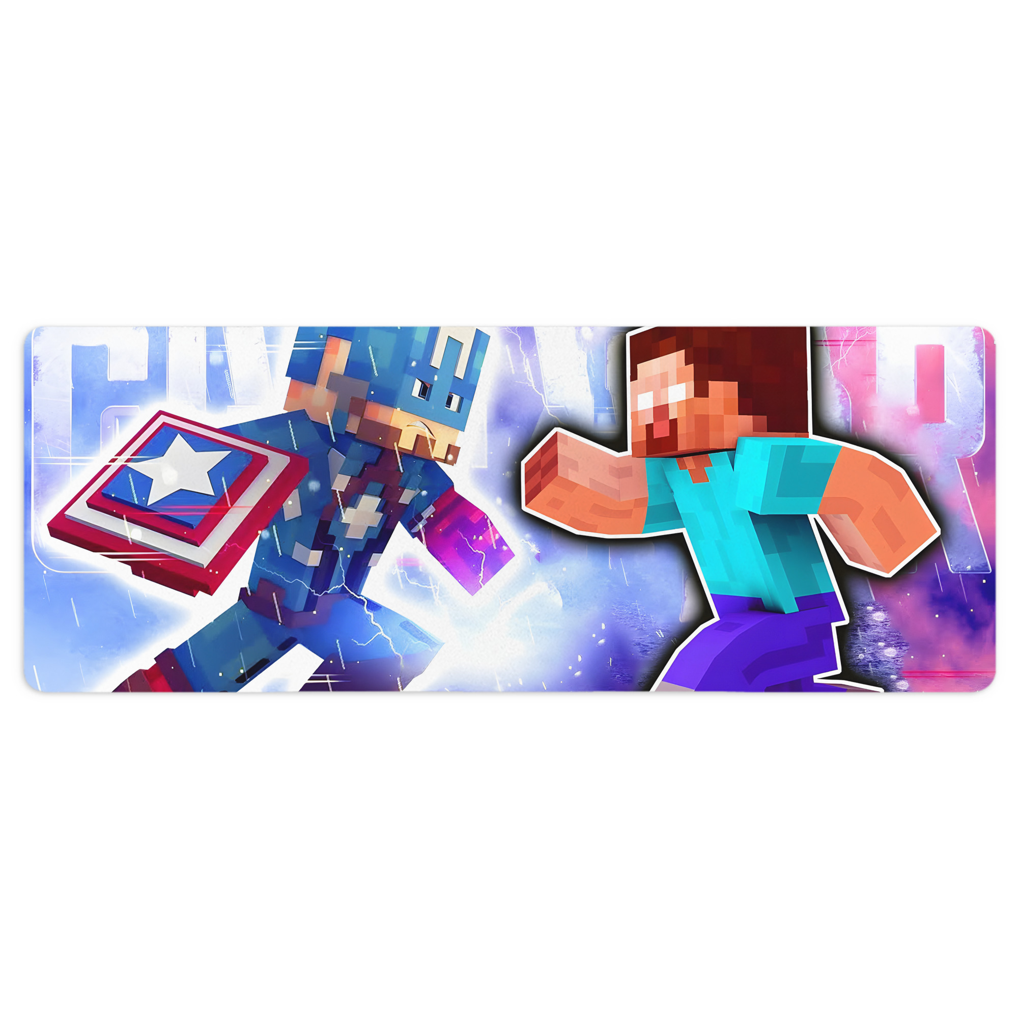 （画像用） マインクラフト ブロックの世界 Minecraft MC Block world ステッチ加工 大判デスクマット／滑り止めマウスパッド