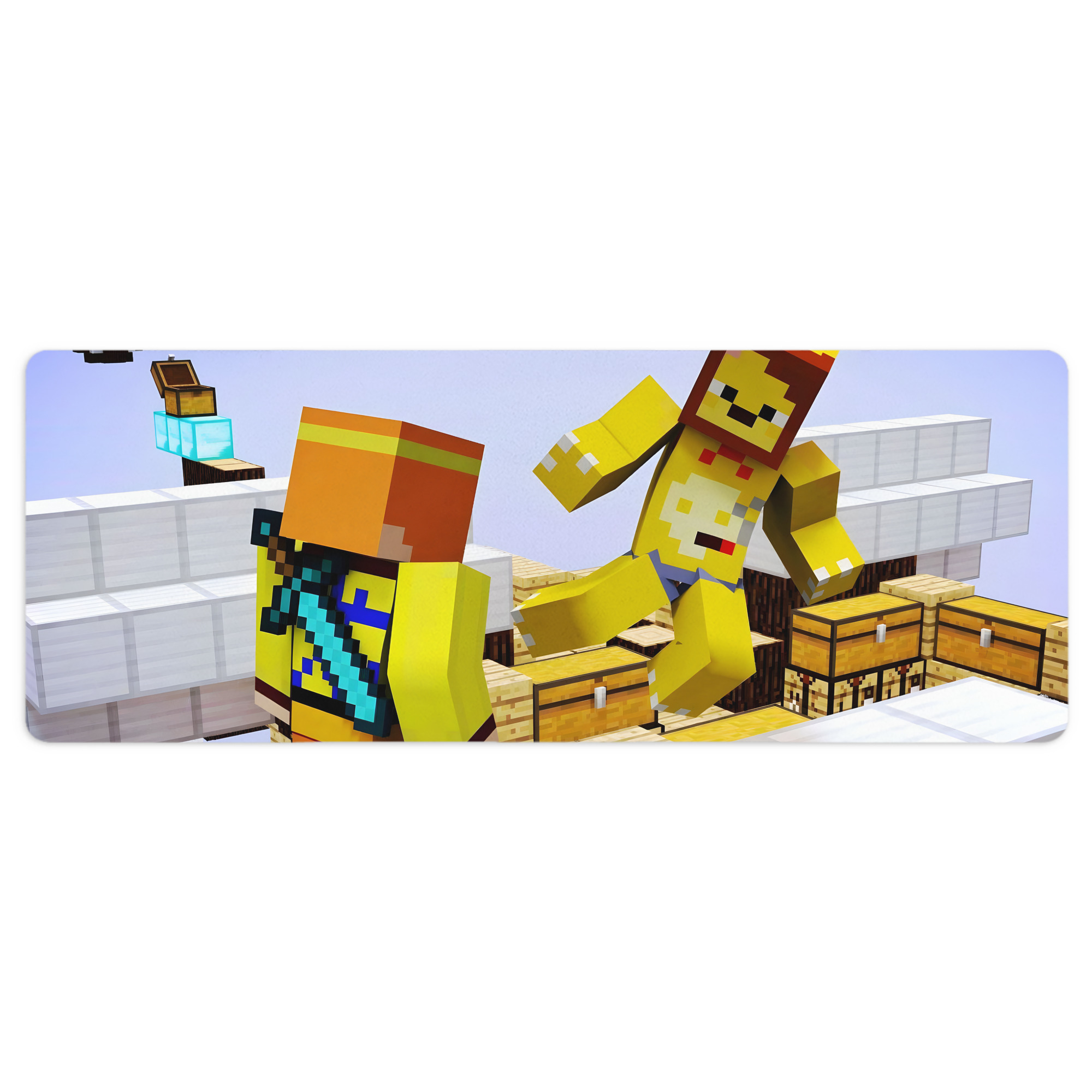 （画像用） マインクラフト ブロックの世界 Minecraft MC Block world ステッチ加工 大判デスクマット／滑り止めマウスパッド