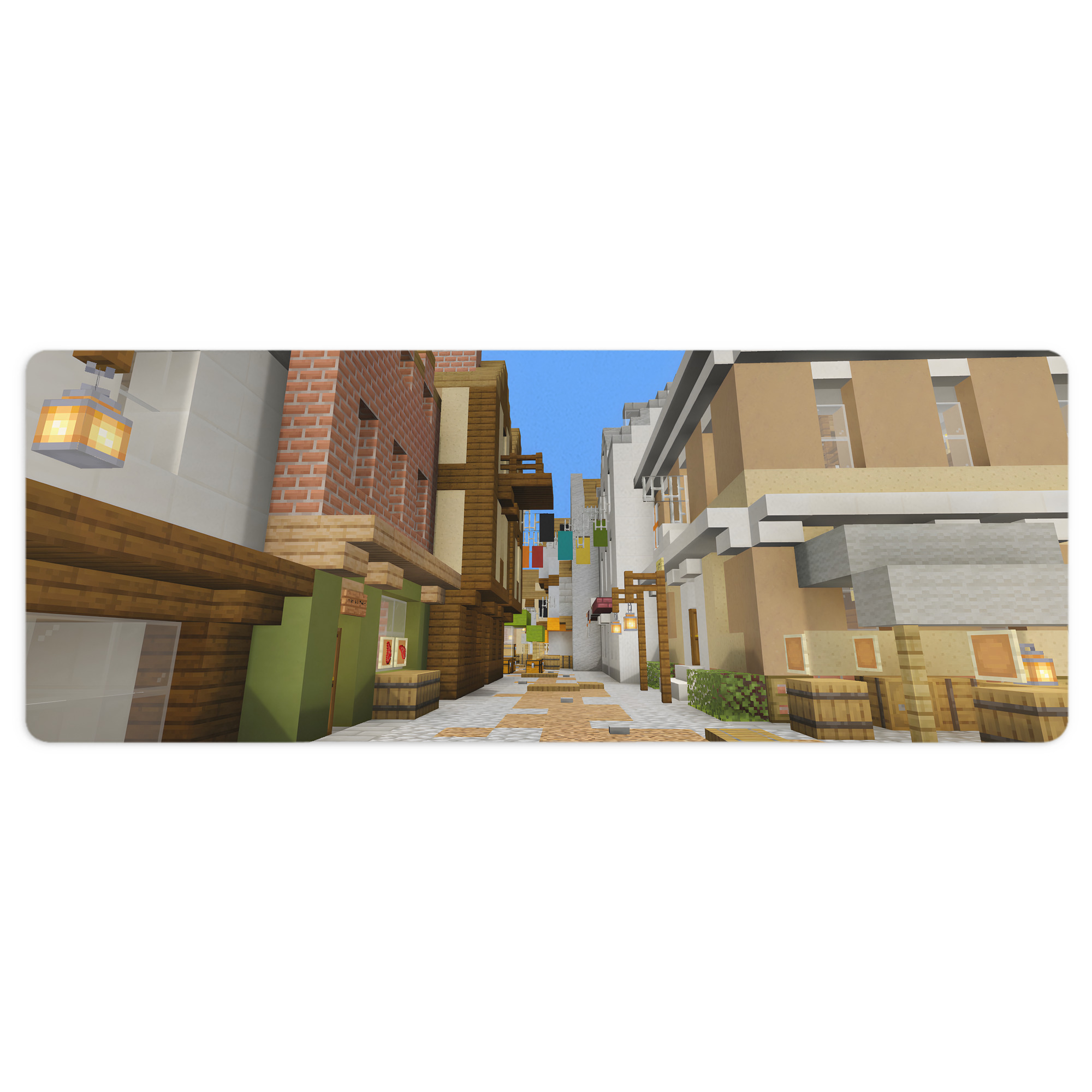 （画像用） マインクラフト ブロックの世界 Minecraft MC Block world ステッチ加工 大判デスクマット／滑り止めマウスパッド