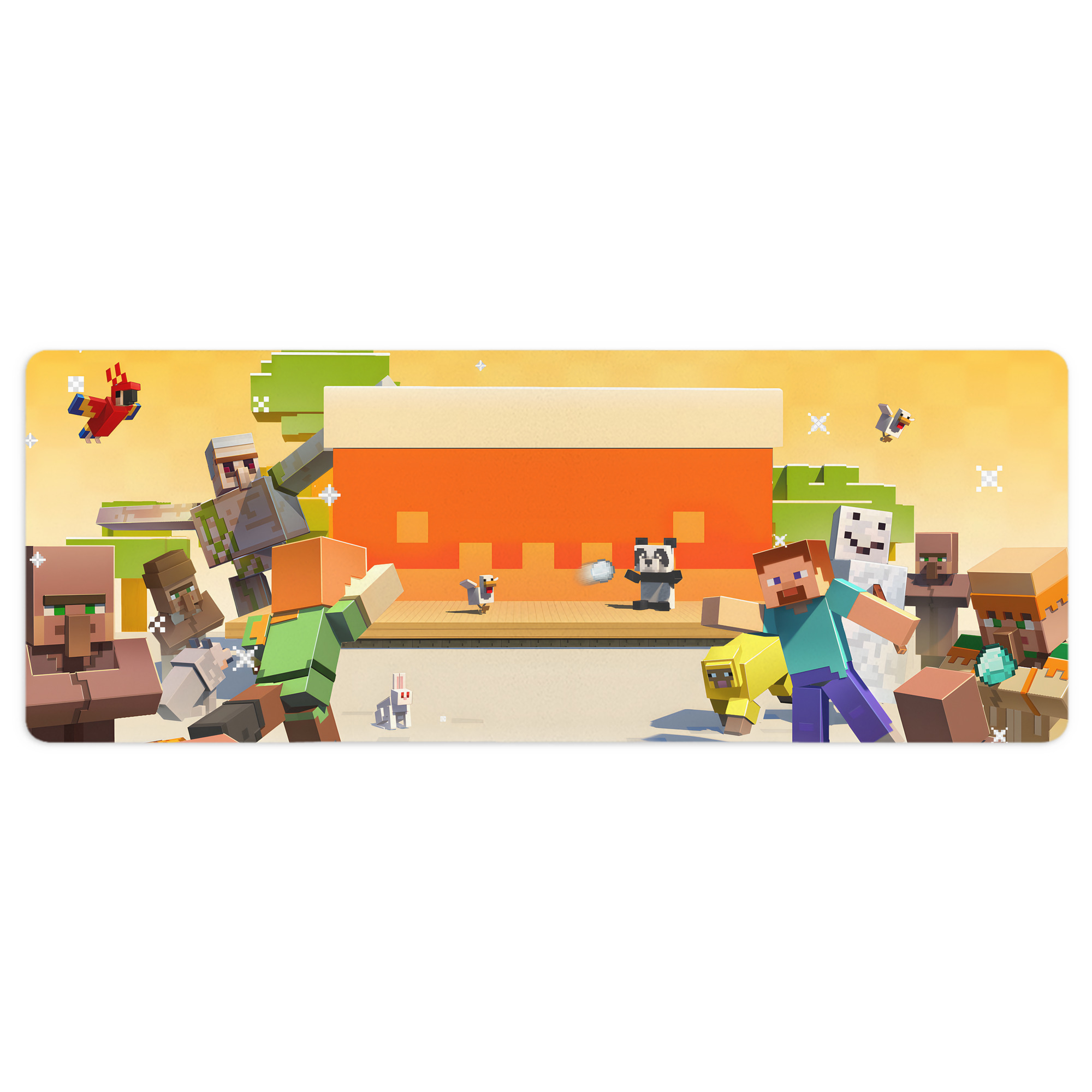 （画像用） マインクラフト ブロックの世界 Minecraft MC Block world ステッチ加工 大判デスクマット／滑り止めマウスパッド