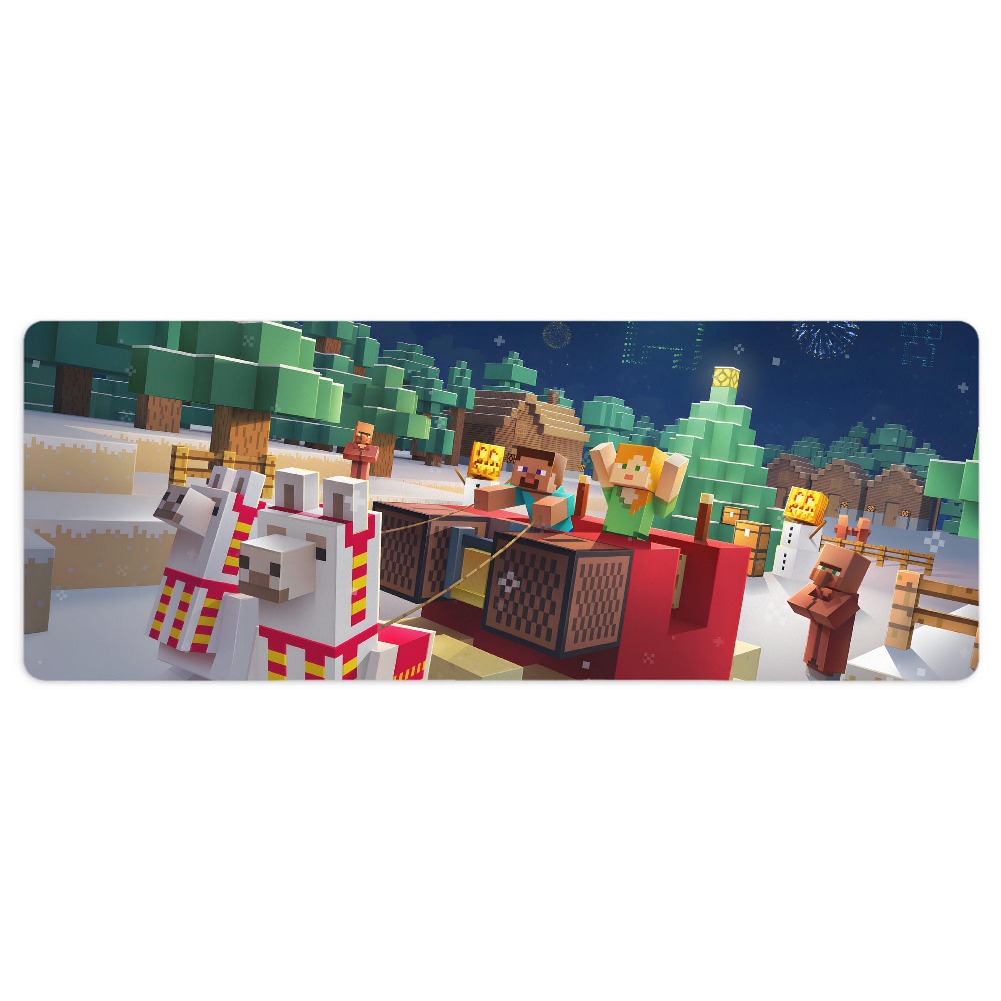 （画像用） マインクラフト ブロックの世界 Minecraft MC Block world ステッチ加工 大判デスクマット／滑り止めマウスパッド