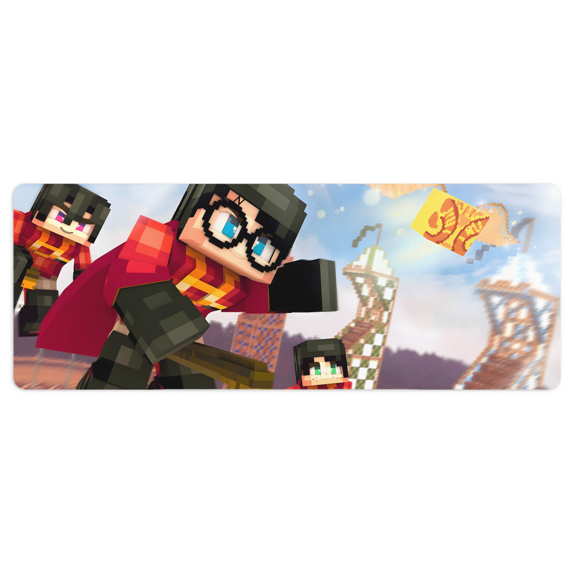 （画像用） マインクラフト ブロックの世界 Minecraft MC Block world ステッチ加工 大判デスクマット／滑り止めマウスパッド