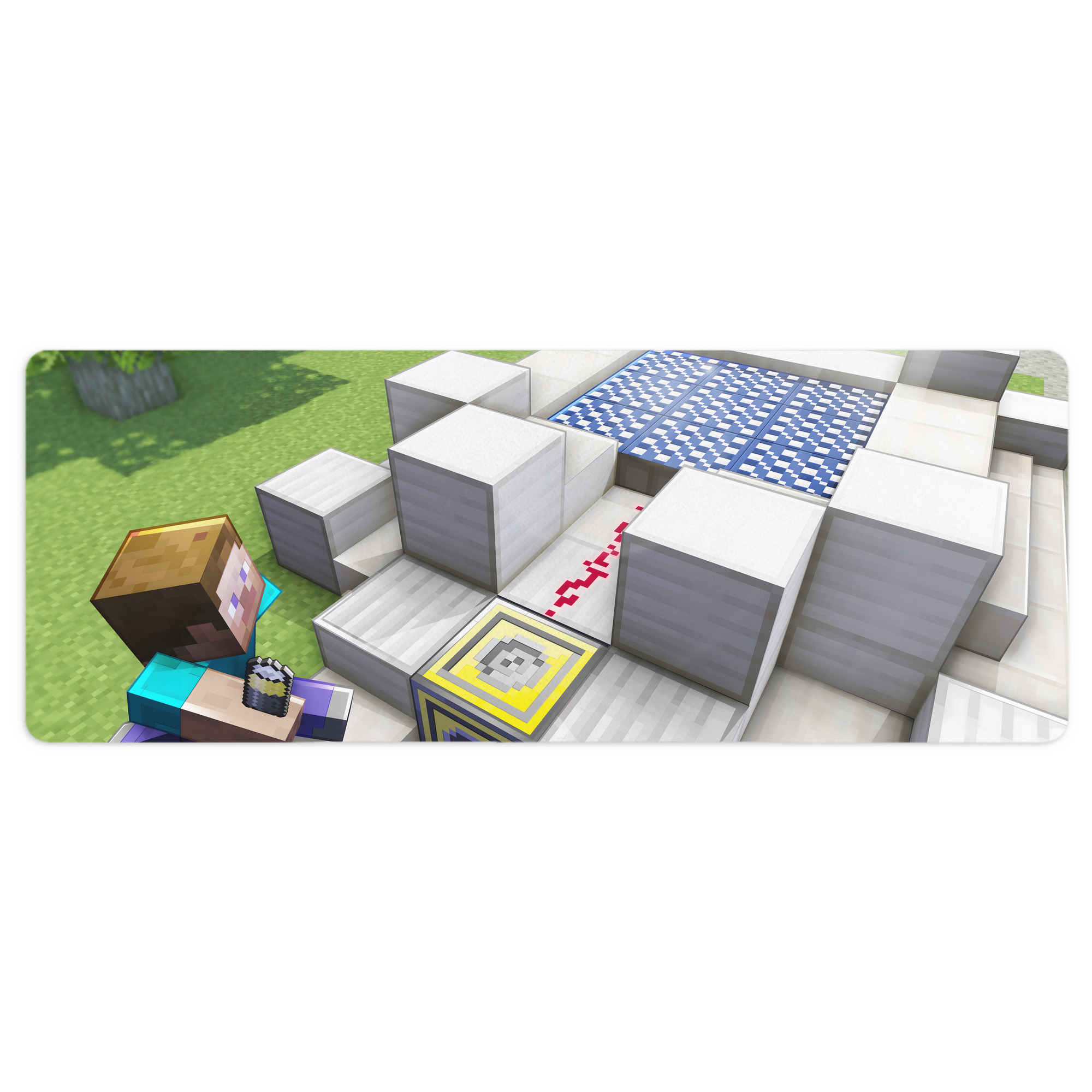 （画像用） マインクラフト ブロックの世界 Minecraft MC Block world ステッチ加工 大判デスクマット／滑り止めマウスパッド