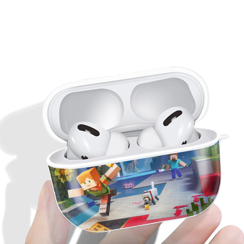 マインクラフト ブロックの世界 Minecraft MC Block world 【AirPods Pro用】ハードシェル保護ケース 耐衝撃・防指紋・カラビナ付き商品仕様