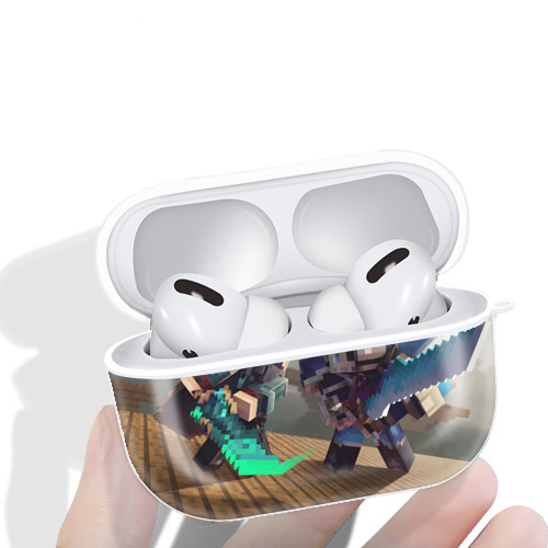 マインクラフト ブロックの世界 Minecraft MC Block world 【AirPods Pro用】ハードシェル保護ケース 耐衝撃・防指紋・カラビナ付き商品仕様