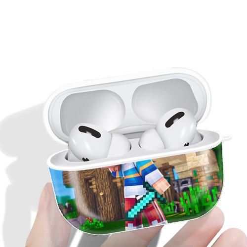 マインクラフト ブロックの世界 Minecraft MC Block world 【AirPods Pro用】ハードシェル保護ケース 耐衝撃・防指紋・カラビナ付き商品仕様