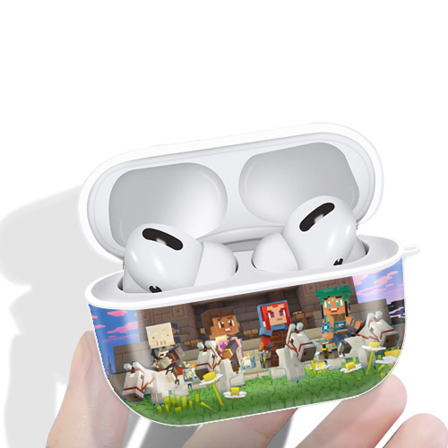 マインクラフト ブロックの世界 Minecraft MC Block world 【AirPods Pro用】ハードシェル保護ケース 耐衝撃・防指紋・カラビナ付き商品仕様