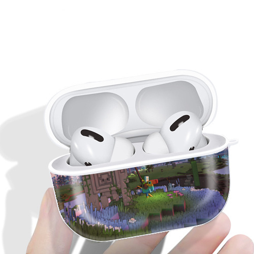 マインクラフト ブロックの世界 Minecraft MC Block world 【AirPods Pro用】ハードシェル保護ケース 耐衝撃・防指紋・カラビナ付き商品仕様