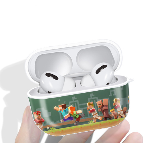 マインクラフト ブロックの世界 Minecraft MC Block world 【AirPods Pro用】ハードシェル保護ケース 耐衝撃・防指紋・カラビナ付き商品仕様