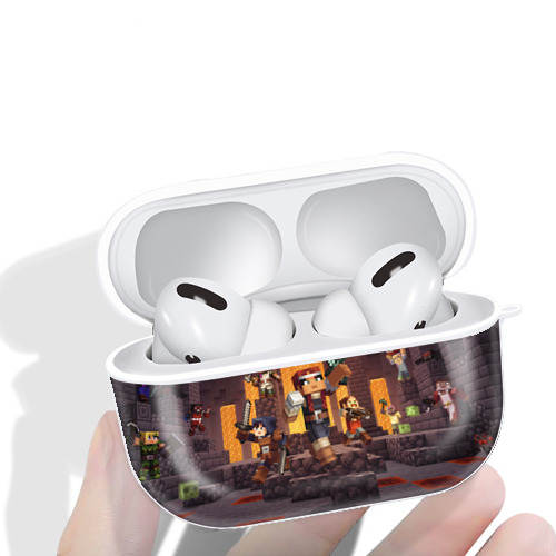 マインクラフト ブロックの世界 Minecraft MC Block world 【AirPods Pro用】ハードシェル保護ケース 耐衝撃・防指紋・カラビナ付き商品仕様