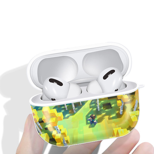 マインクラフト ブロックの世界 Minecraft MC Block world 【AirPods Pro用】ハードシェル保護ケース 耐衝撃・防指紋・カラビナ付き商品仕様