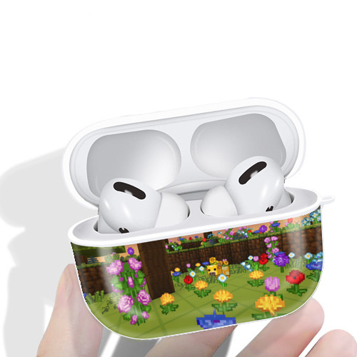 マインクラフト ブロックの世界 Minecraft MC Block world 【AirPods Pro用】ハードシェル保護ケース 耐衝撃・防指紋・カラビナ付き商品仕様