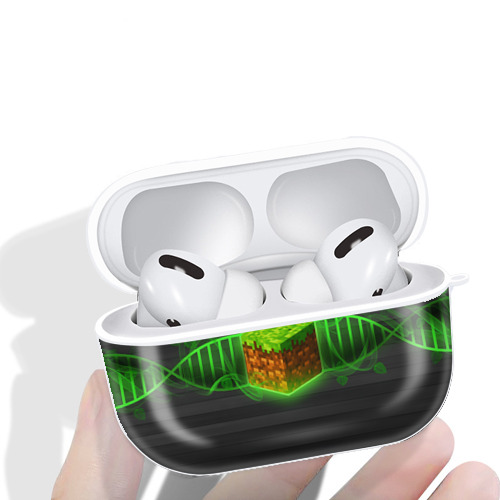 マインクラフト ブロックの世界 Minecraft MC Block world 【AirPods Pro用】ハードシェル保護ケース 耐衝撃・防指紋・カラビナ付き商品仕様