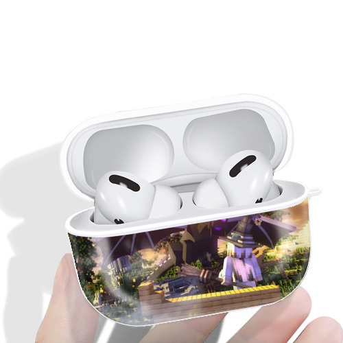 マインクラフト ブロックの世界 Minecraft MC Block world 【AirPods Pro用】ハードシェル保護ケース 耐衝撃・防指紋・カラビナ付き商品仕様