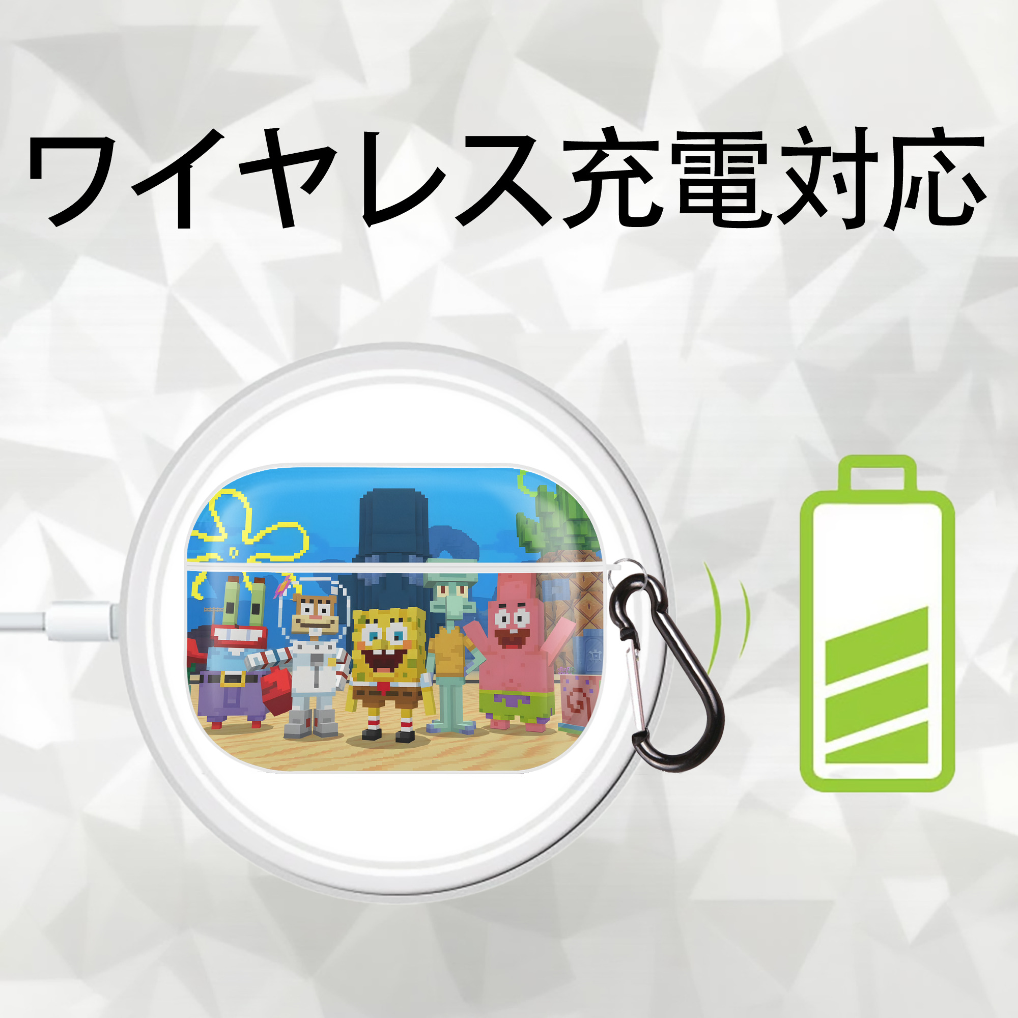 マインクラフト ブロックの世界 Minecraft MC Block world 【AirPods Pro用】ハードシェル保護ケース 耐衝撃・防指紋・カラビナ付き商品仕様