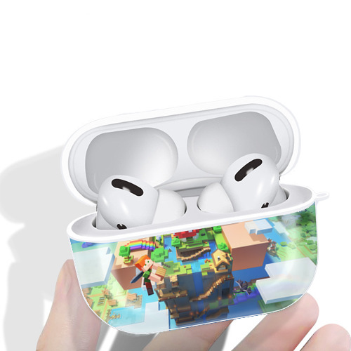 マインクラフト ブロックの世界 Minecraft MC Block world 【AirPods Pro用】ハードシェル保護ケース 耐衝撃・防指紋・カラビナ付き商品仕様