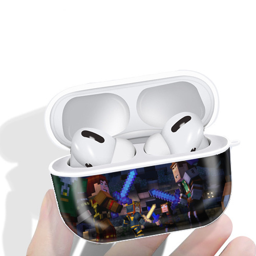 マインクラフト ブロックの世界 Minecraft MC Block world 【AirPods Pro用】ハードシェル保護ケース 耐衝撃・防指紋・カラビナ付き商品仕様