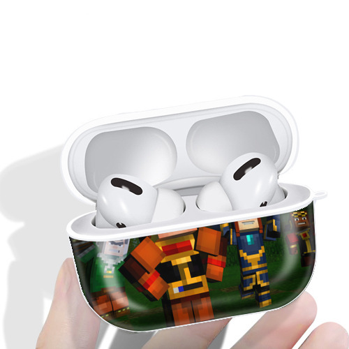 マインクラフト ブロックの世界 Minecraft MC Block world 【AirPods Pro用】ハードシェル保護ケース 耐衝撃・防指紋・カラビナ付き商品仕様