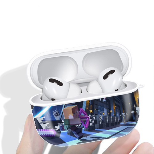 マインクラフト ブロックの世界 Minecraft MC Block world 【AirPods Pro用】ハードシェル保護ケース 耐衝撃・防指紋・カラビナ付き商品仕様