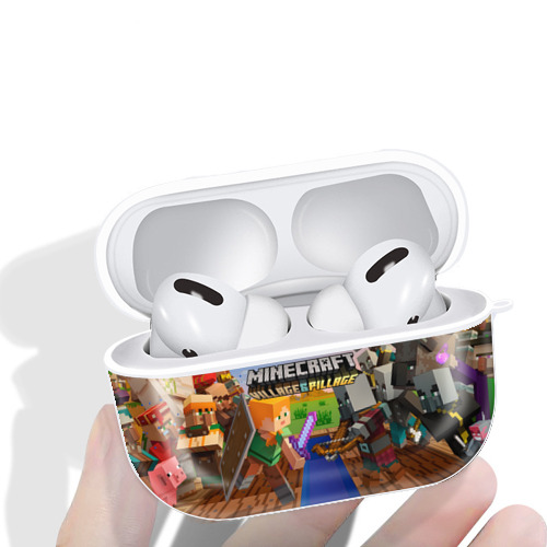 マインクラフト ブロックの世界 Minecraft MC Block world 【AirPods Pro用】ハードシェル保護ケース 耐衝撃・防指紋・カラビナ付き商品仕様