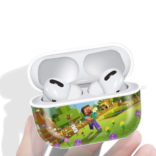 マインクラフト ブロックの世界 Minecraft MC Block world 【AirPods Pro用】ハードシェル保護ケース 耐衝撃・防指紋・カラビナ付き商品仕様