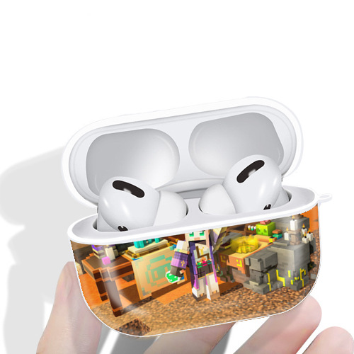 マインクラフト ブロックの世界 Minecraft MC Block world 【AirPods Pro用】ハードシェル保護ケース 耐衝撃・防指紋・カラビナ付き商品仕様